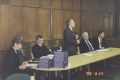 Uroczystość wręczenia dyplomów w roku 2000. (od lewej) dr inż. Zofia Krokosz-Krynke, kierownik PASB; prof. Jan Waszkiewicz, Marszałek Dolnośląski; prof. Andrzej Mulak, Rektor PWr; dr Richard Judd, President CCSU, prof. Zdzislaw Kremens, Dean School of Technology, CCSU